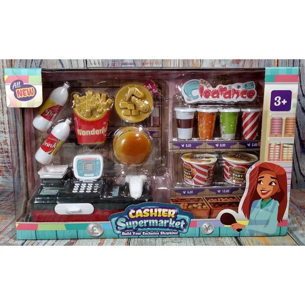 Cashier Supermarket Miniature Toy Set - Black Top